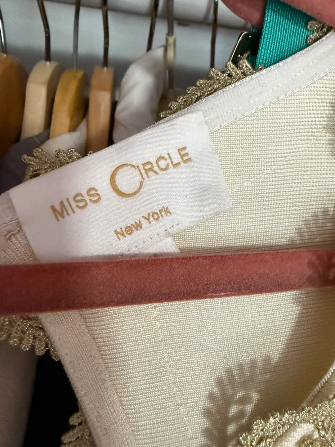 Miss Circle New York Cream & Gold Lace Trim Dress - photo 4