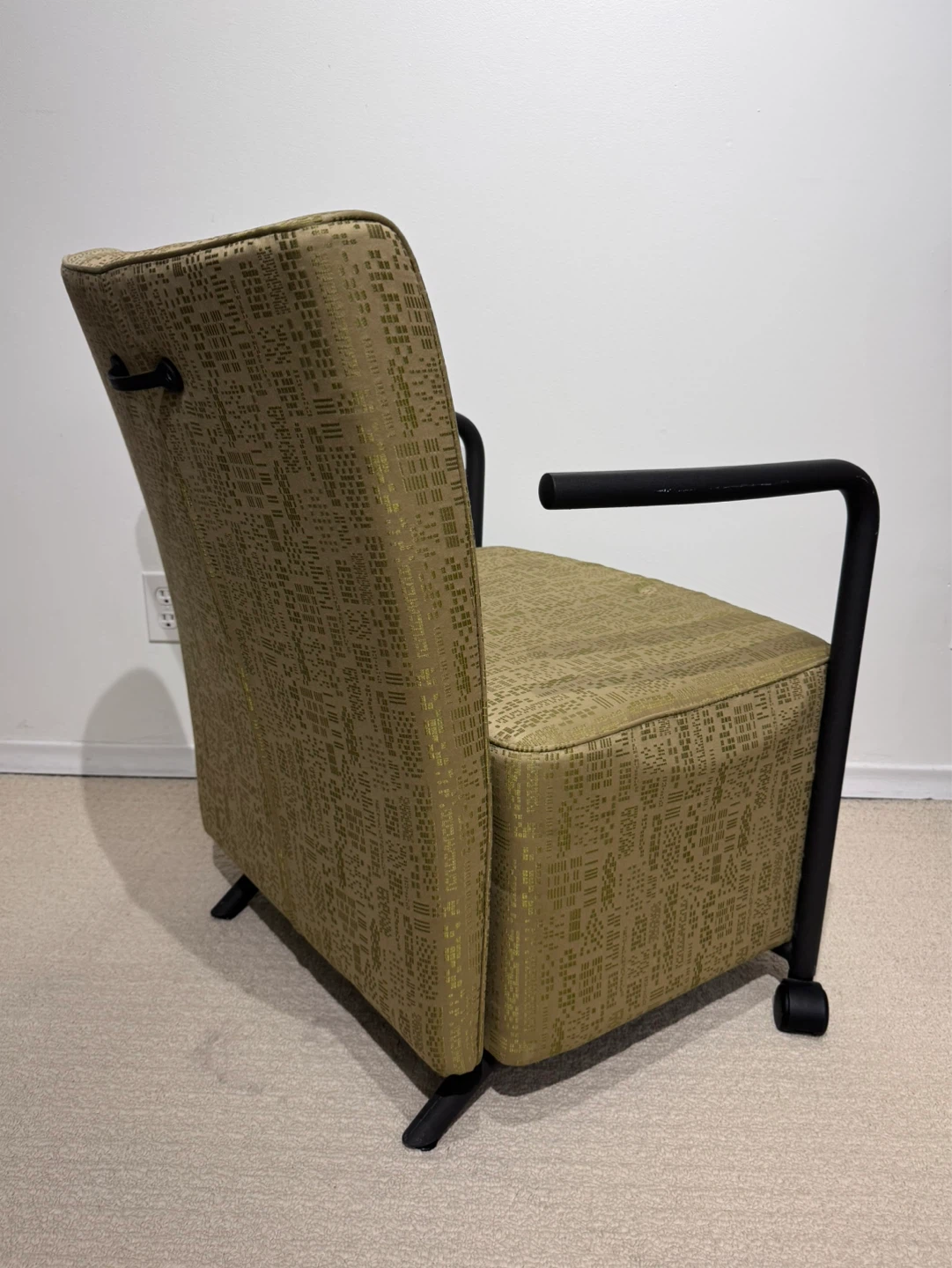 Pair of Vintage Accent Chair with Patterned Fabric