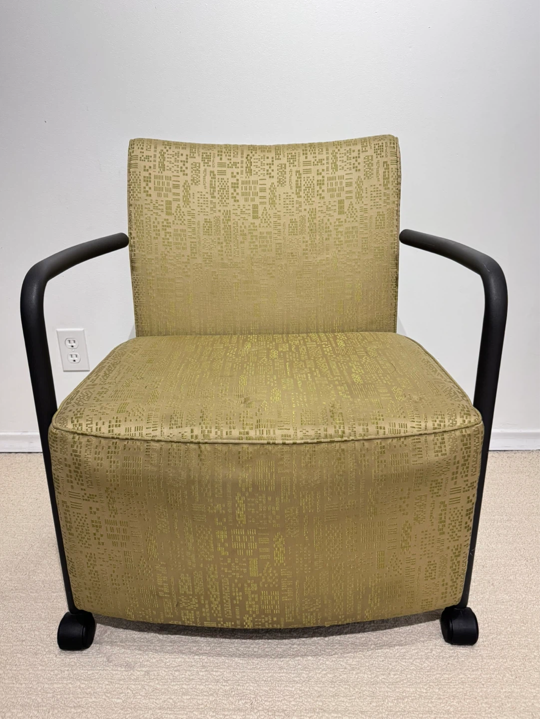 Pair of Vintage Accent Chair with Patterned Fabric - photo 2