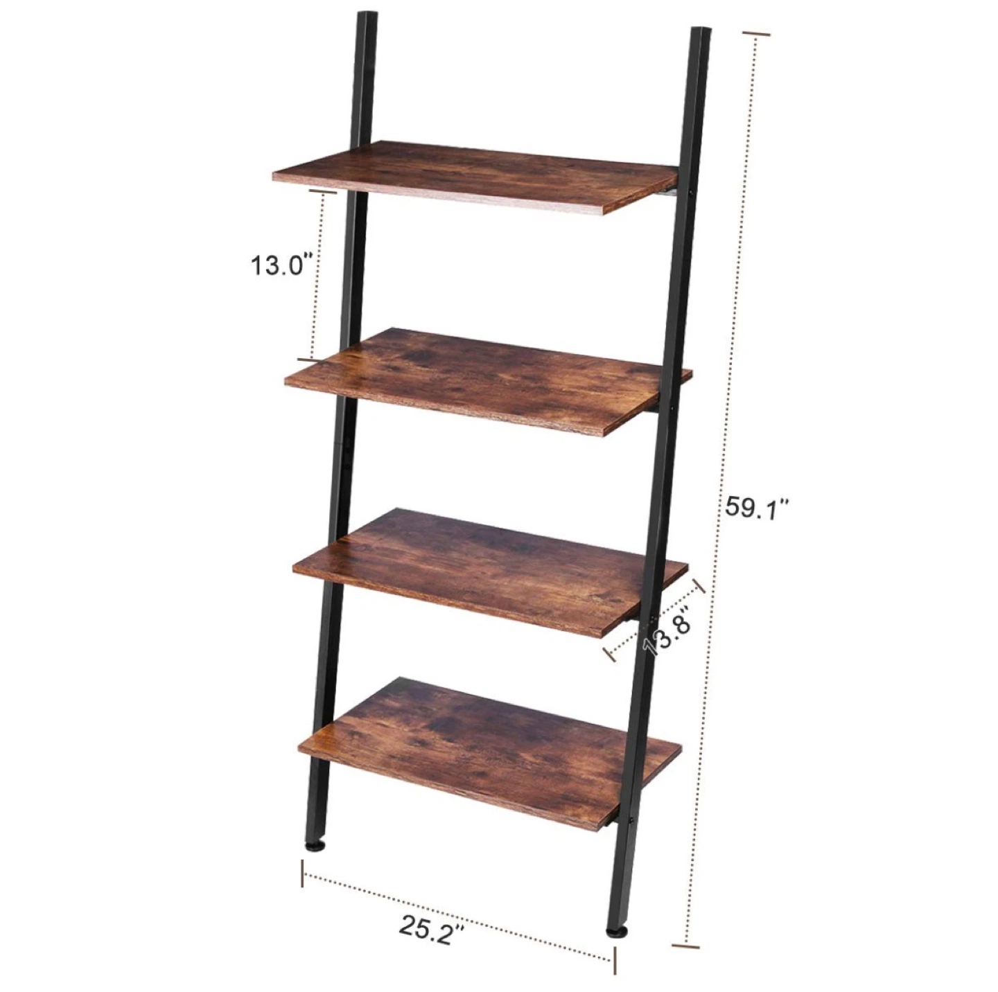 4-Tier Ladder Shelf - Wood & Metal - photo 4