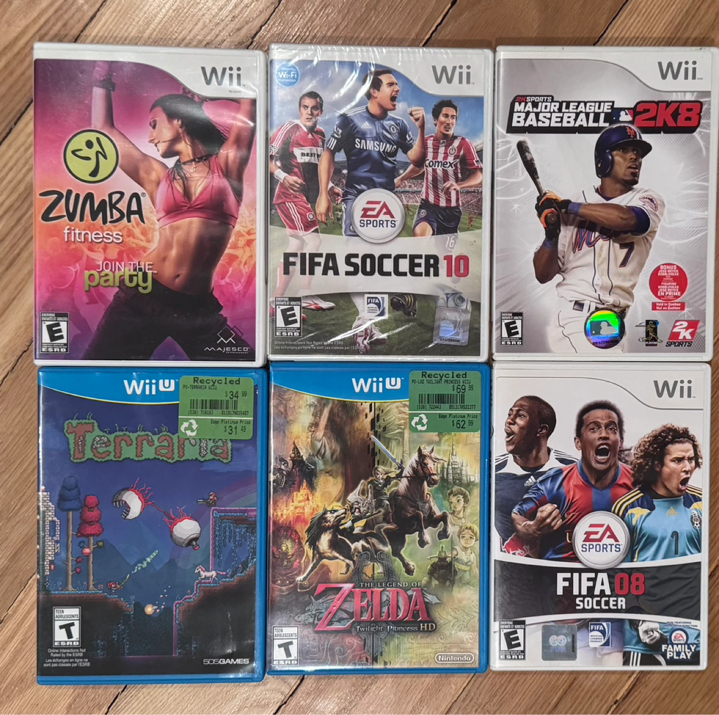 Nintendo Wii Games Bundle - Zumba, FIFA, Zelda, Terraria