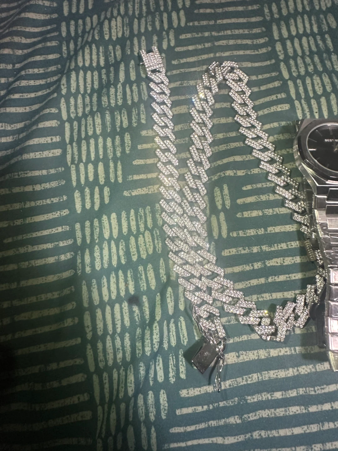 Cuban Link Chain and Watch Set - photo 3
