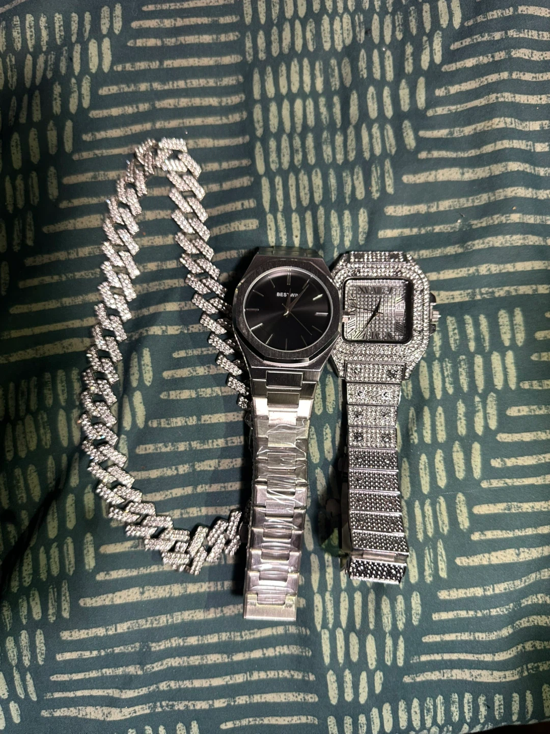 Cuban Link Chain and Watch Set - photo 5