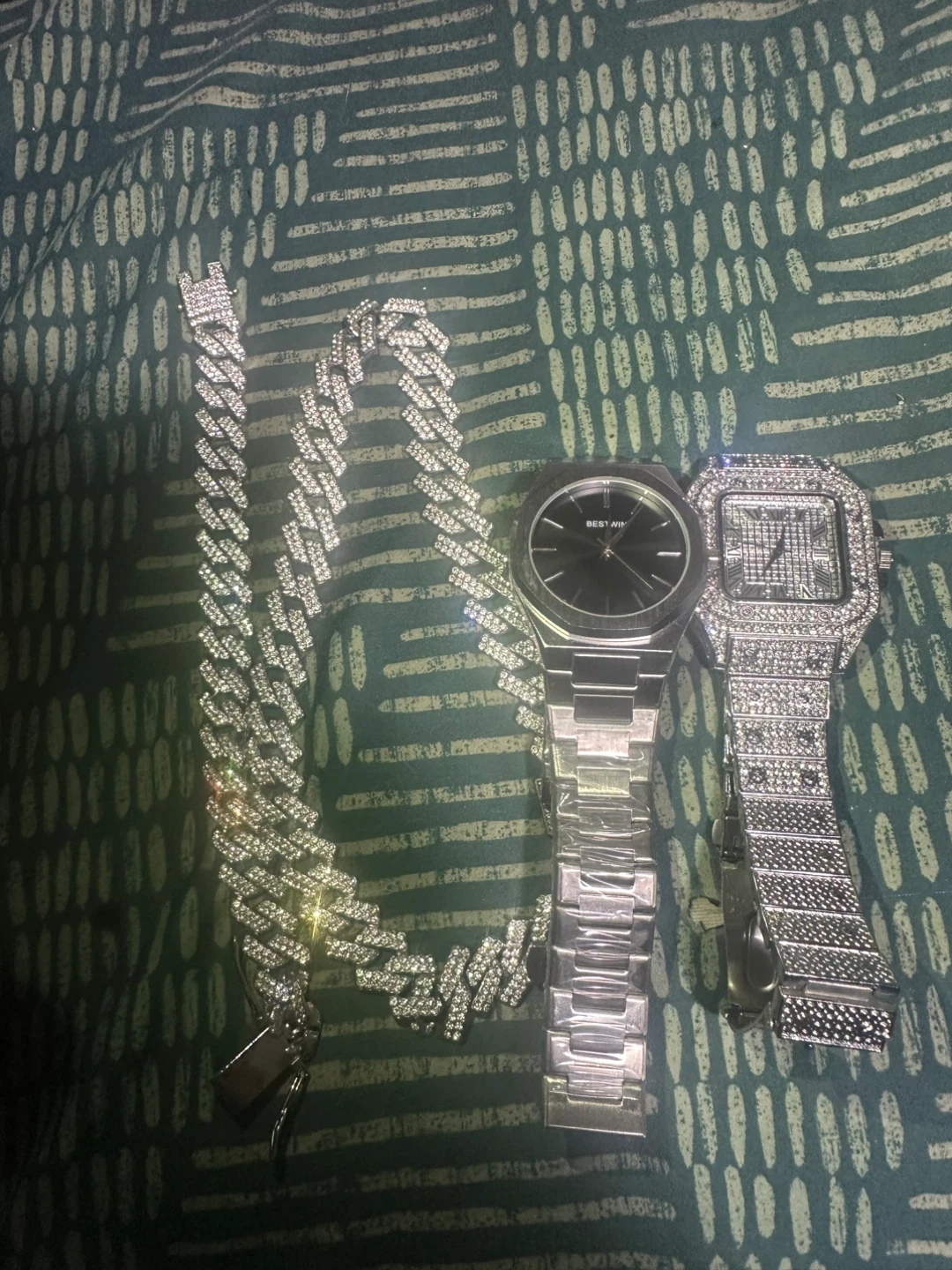 Cuban Link Chain and Watch Set - photo 4