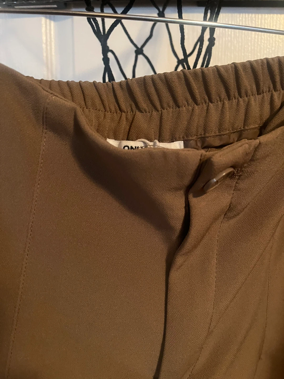 ONLY Brown Elastic Waist Pants - photo 2