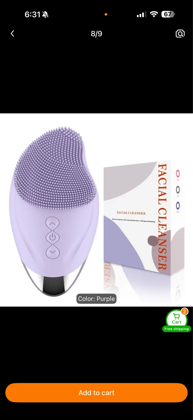 Purple Facial Cleanser Device
