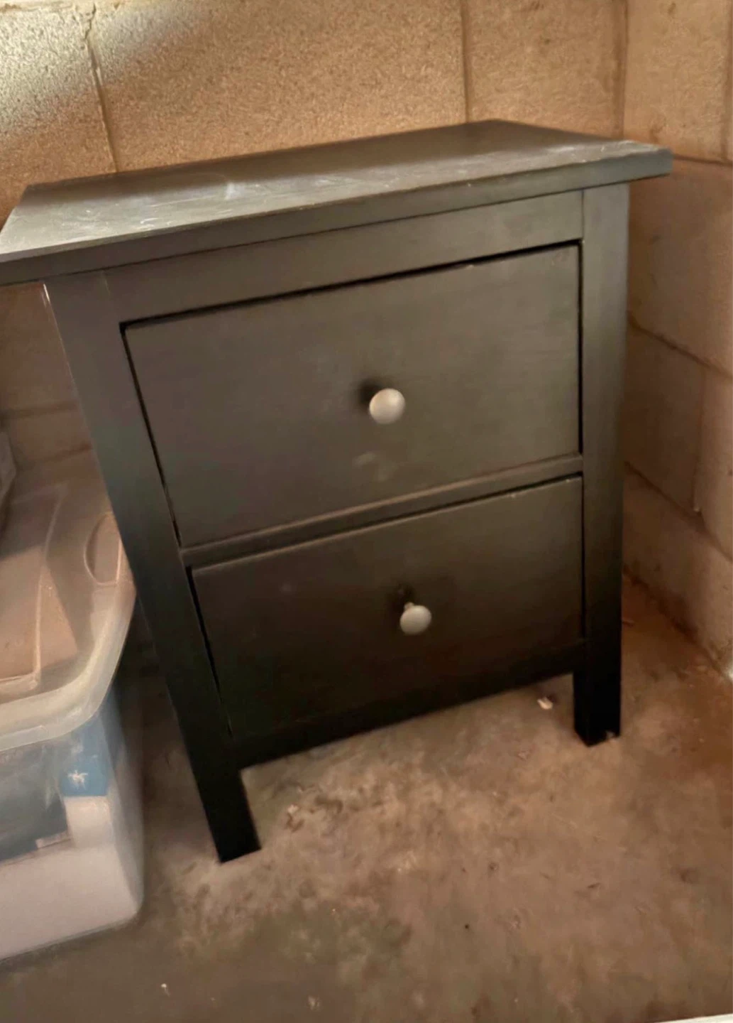 Dark Brown 2-Drawer Nightstand