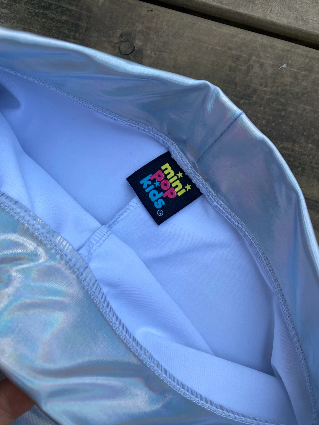 Mini Pop Kids Silver Holographic Bike Shorts Size M (7-8) - photo 3