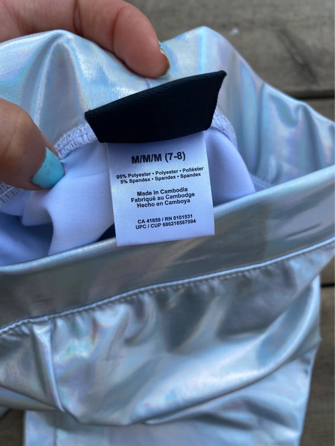 Mini Pop Kids Silver Holographic Bike Shorts Size M (7-8) - photo 4
