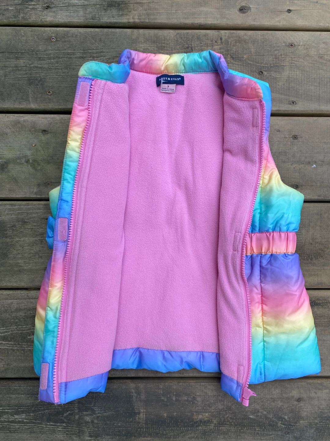 Andy & Evan Rainbow Puffer Vest - Size 7 - photo 3