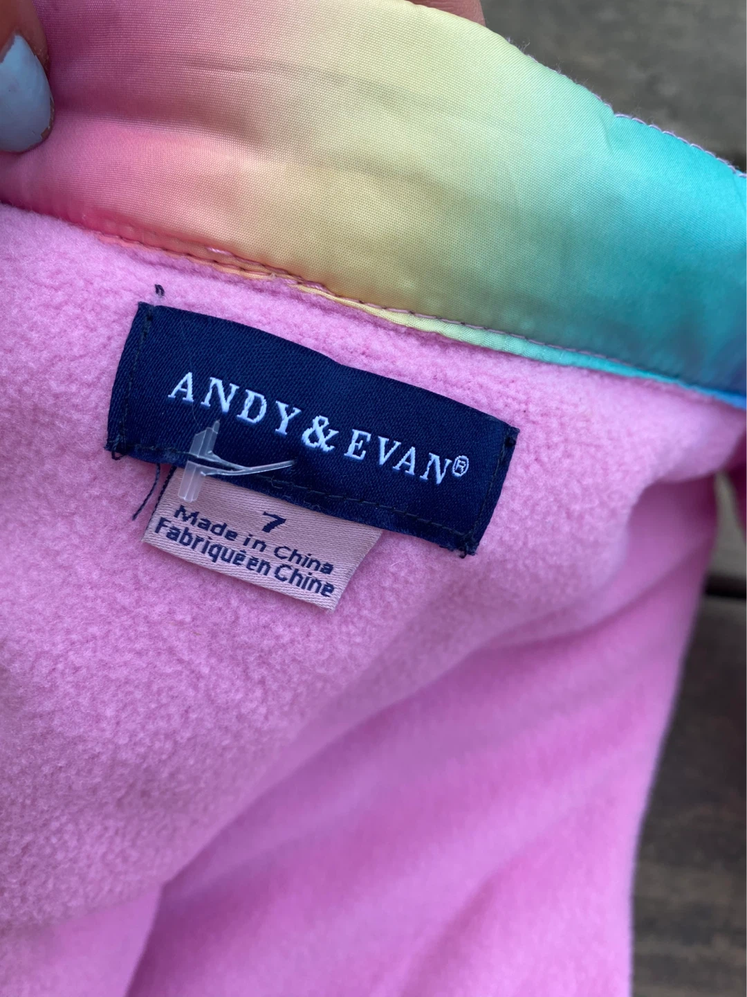 Andy & Evan Rainbow Puffer Vest - Size 7 - photo 4