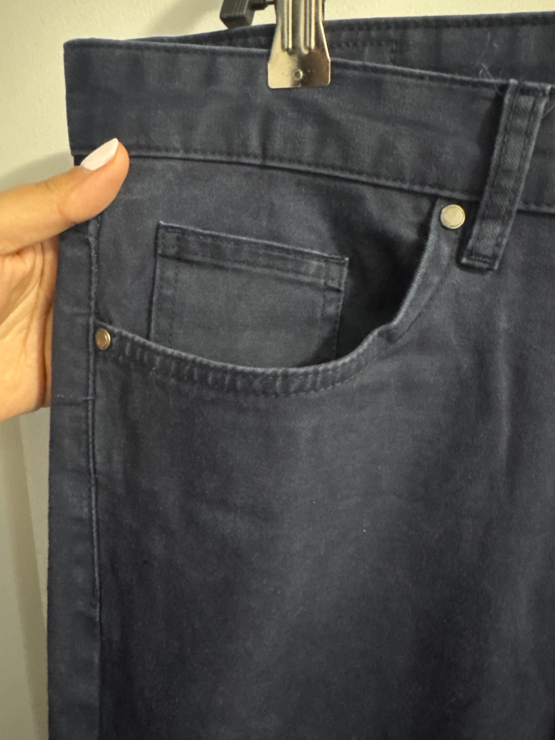 Zara Straight Fit Pants - Navy Blue - photo 3