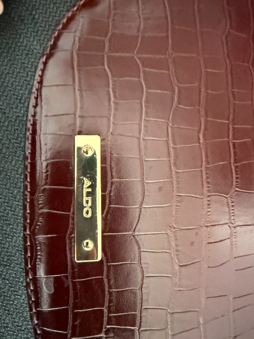 ALDO Burgundy Croc Embossed Shoulder Bag