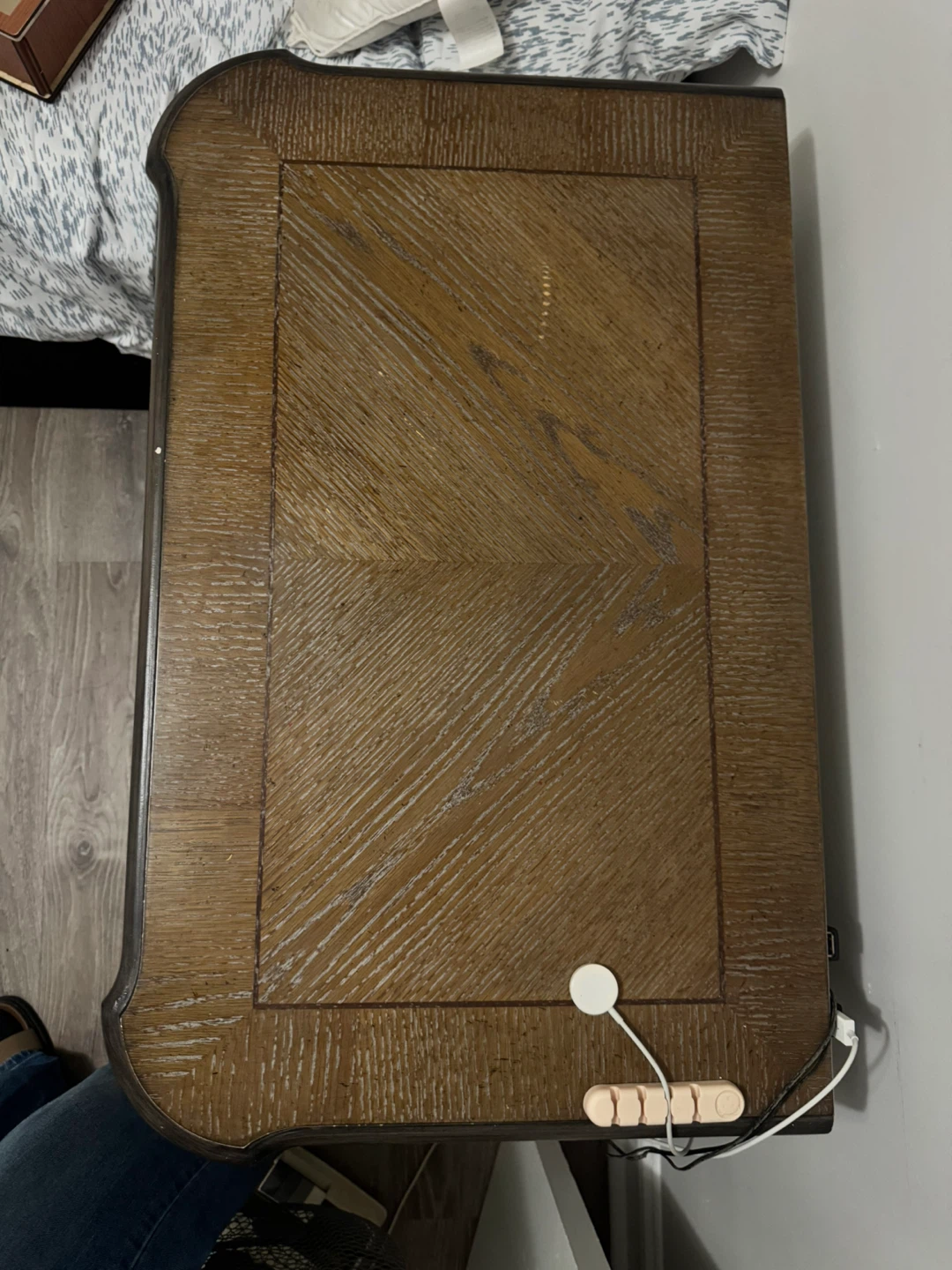 Two-Drawer Nightstand with Wood Top - photo 4
