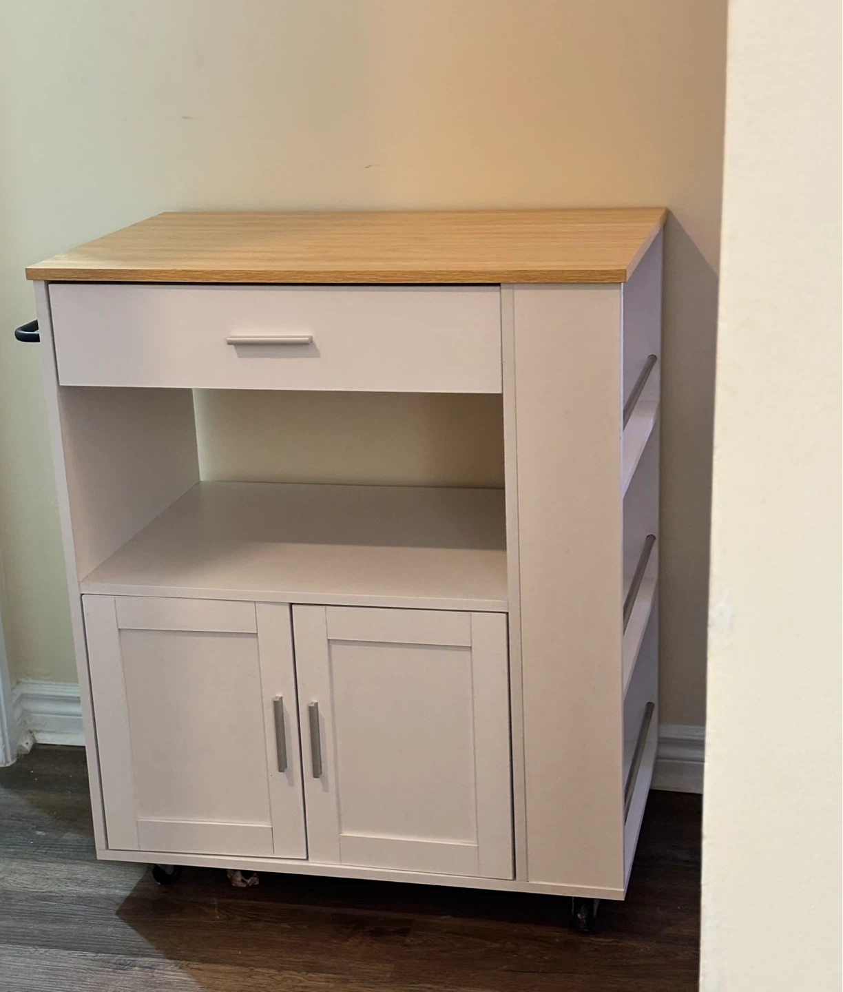 Kitchen Island Cart with Drawer and Cabinet