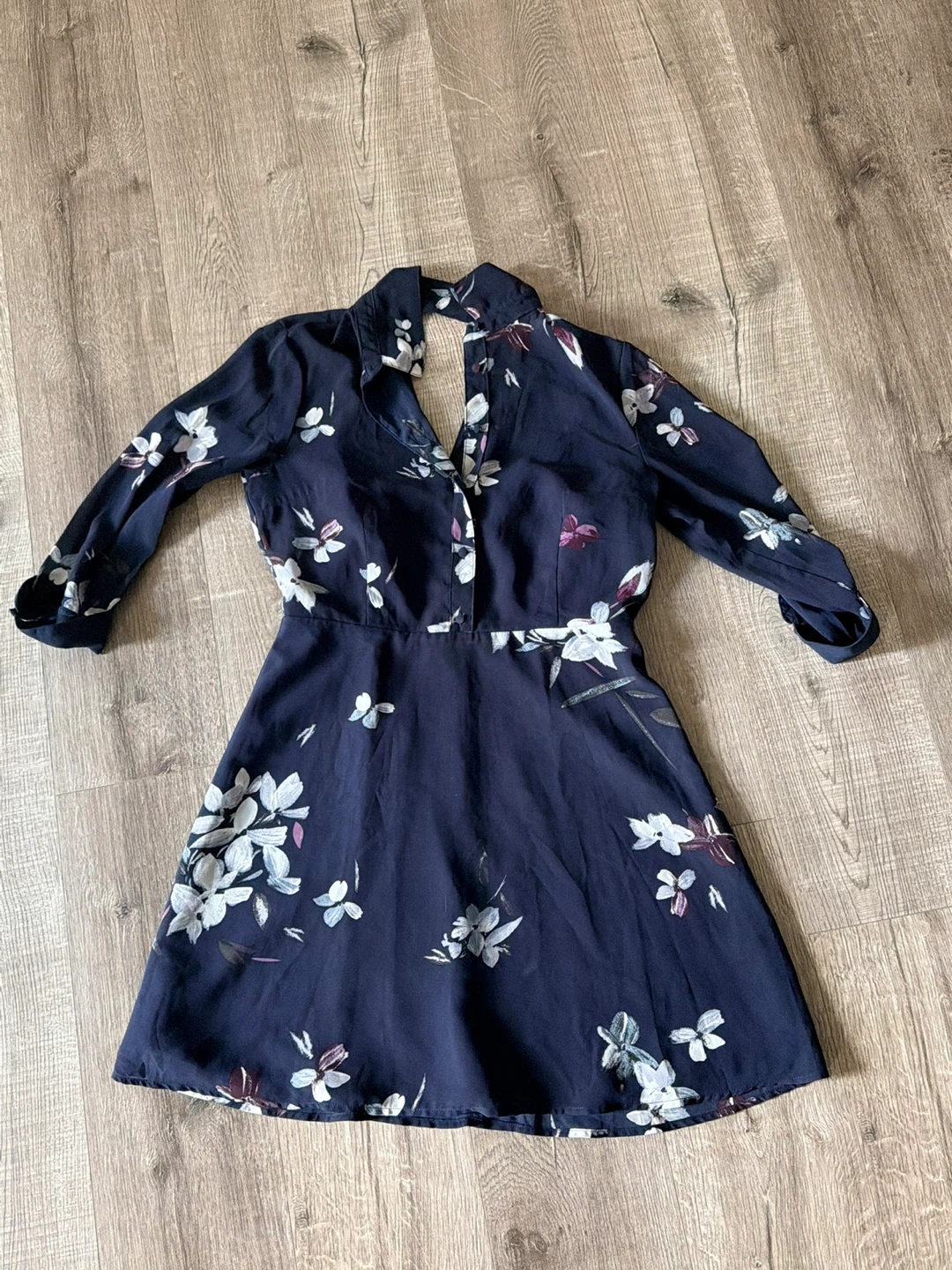 Dynamite Navy Floral Dress