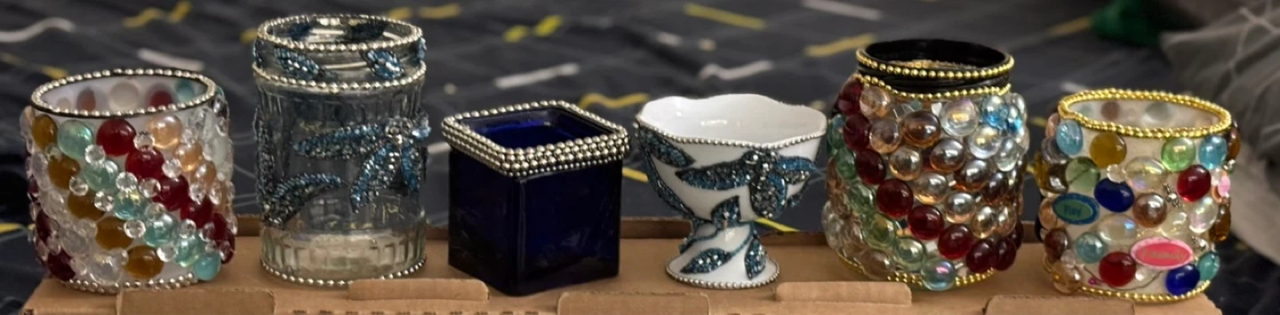 Decorative Glass Holders with Jewels