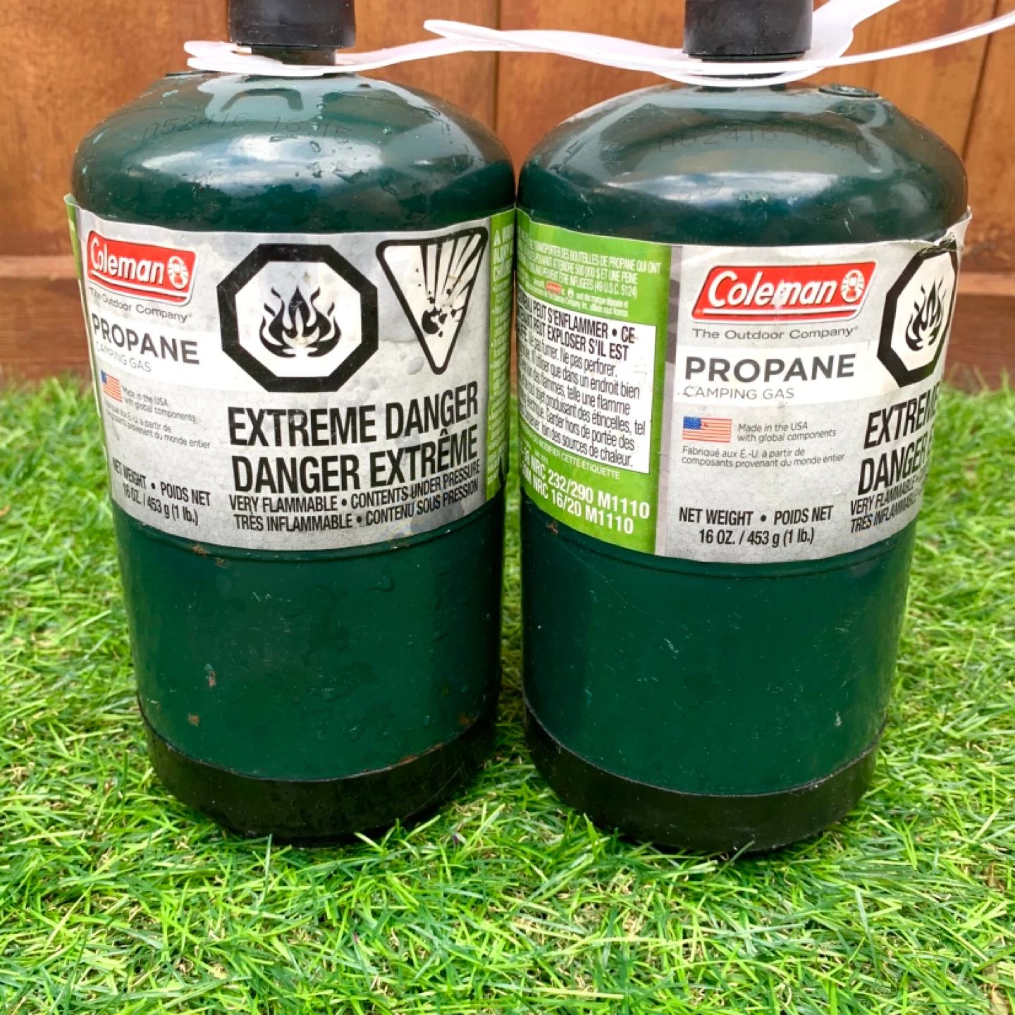 Propane Cylinders Camping Fuel Canisters 1LB Bottles Set Of 2 - photo 2