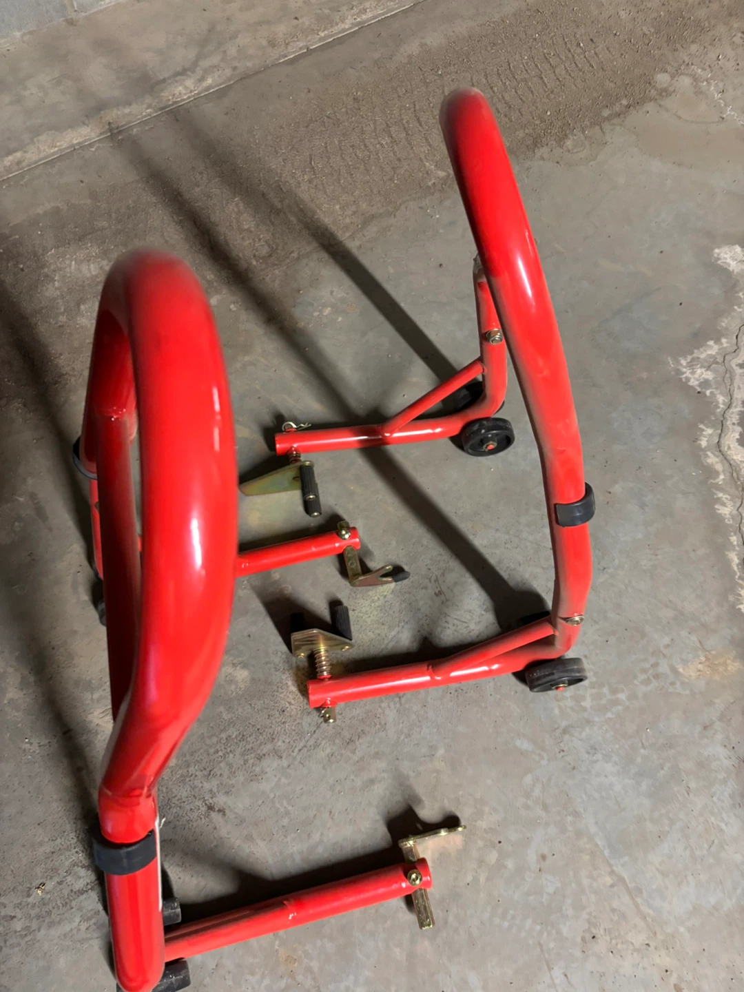Red Motorcycle Stands