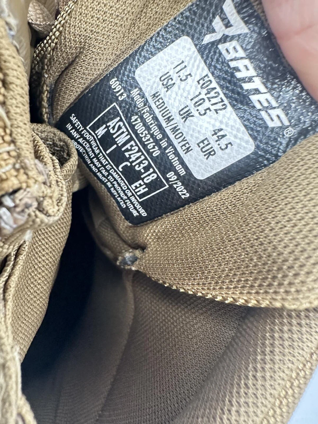 Bates GX-8 Tactical Boots Tan Side Zip Waterproof Men’s US 11.5 - photo 4