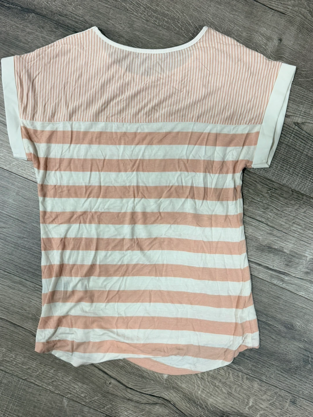 Peach & White Striped Cap Sleeve Top - photo 3