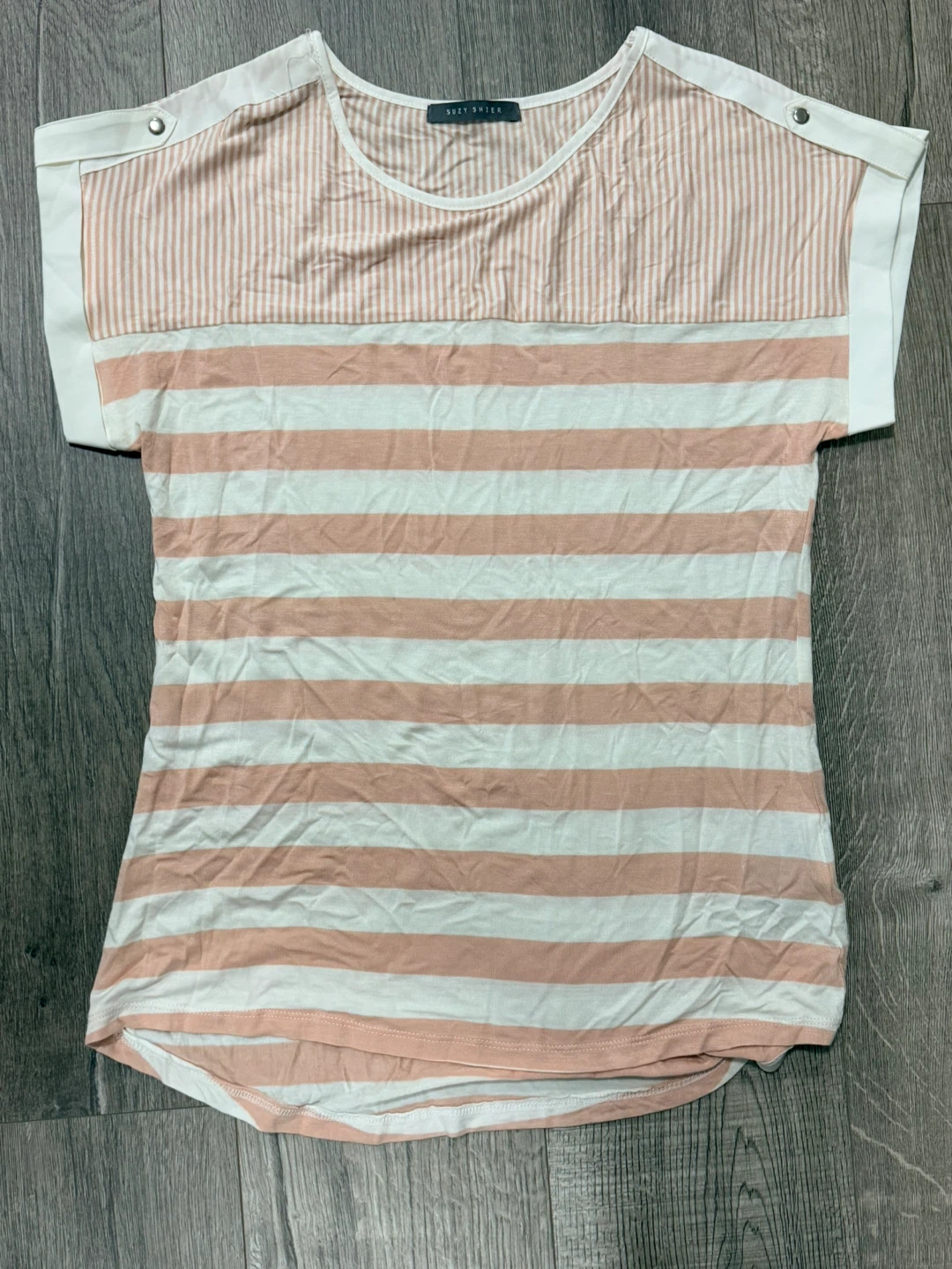 Peach & White Striped Cap Sleeve Top - photo 5