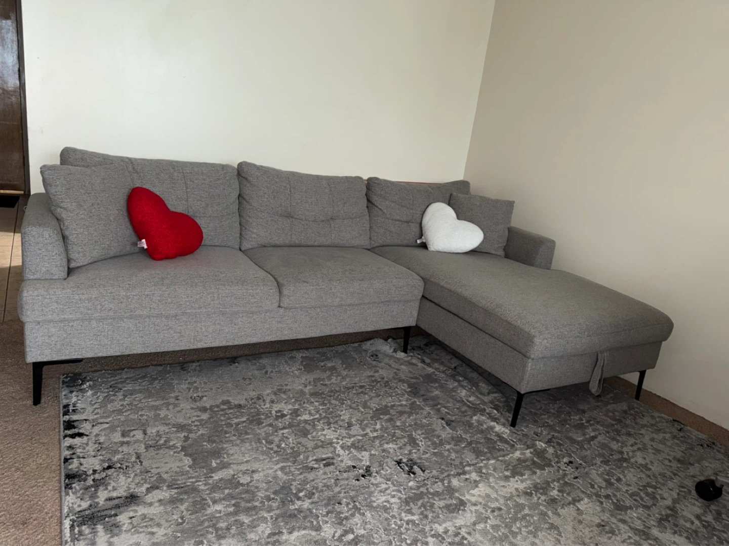 Grey Sectional Sofa with Storage Chaise
