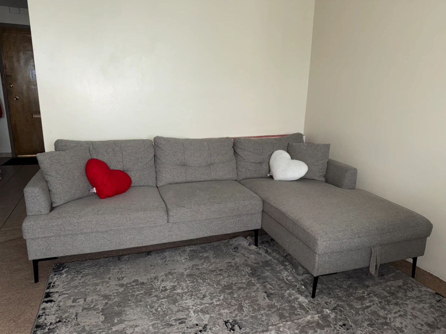 Grey Sectional Sofa with Storage Chaise - photo 4