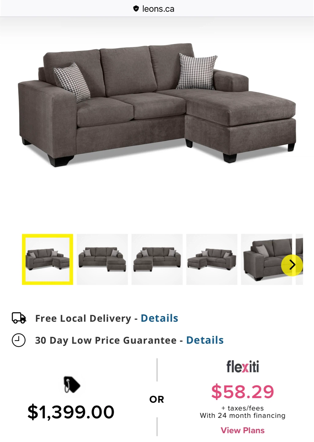 Sofa Set (Chaise Sofa + Loveseat) | Grey | MOVING SALE - photo 3