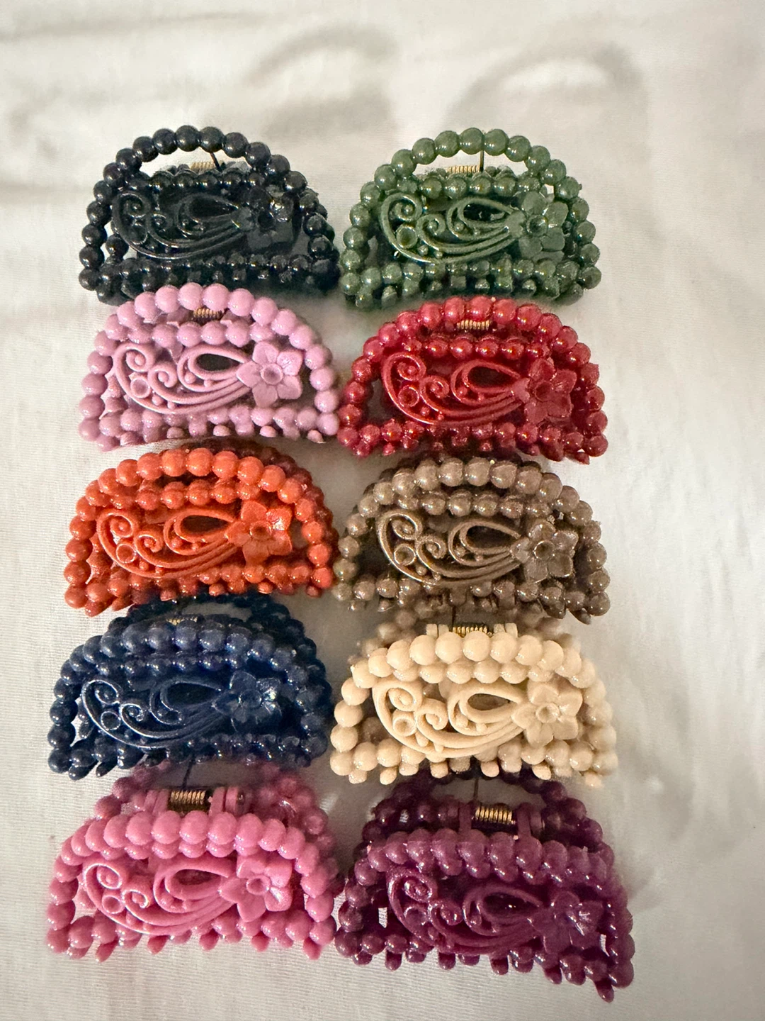 Set of 10 Decorative Claw Hair Clips