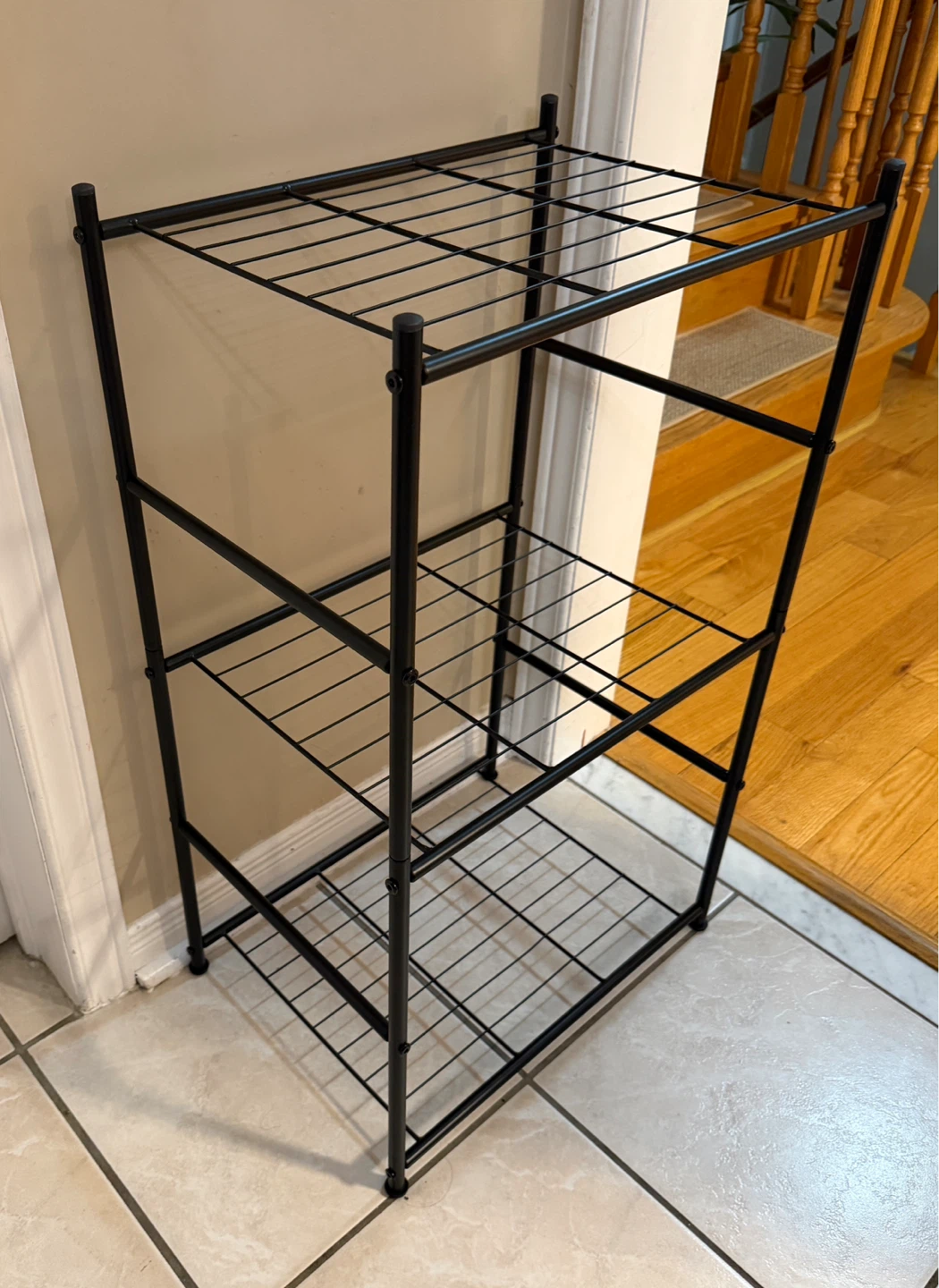 Black 3-Tier Wire Storage Shelf Unit - photo 2