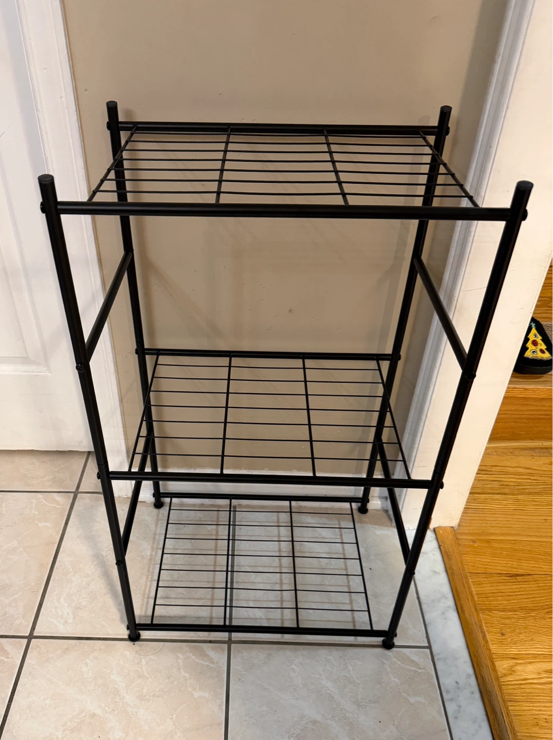 Black 3-Tier Wire Storage Shelf Unit
