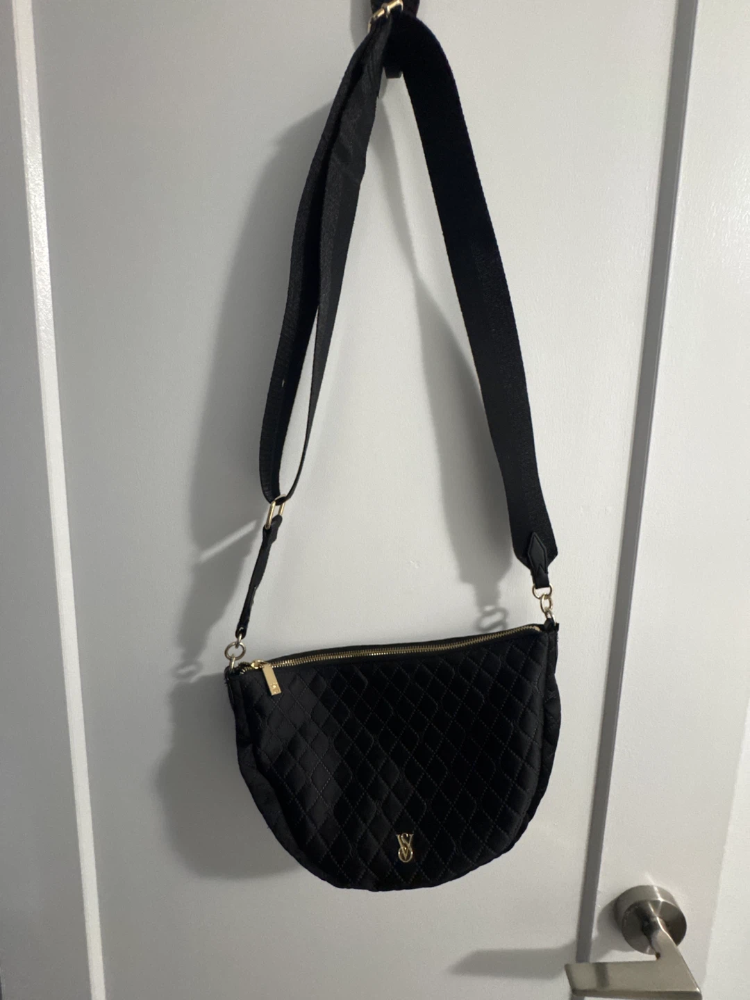 Victoria's Secret Quilted Black Crossbody Bag