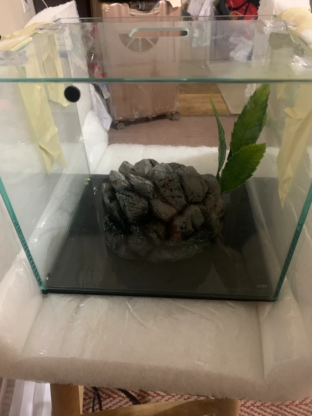 Glass Terrarium with Rock Cave Decoration - photo 3