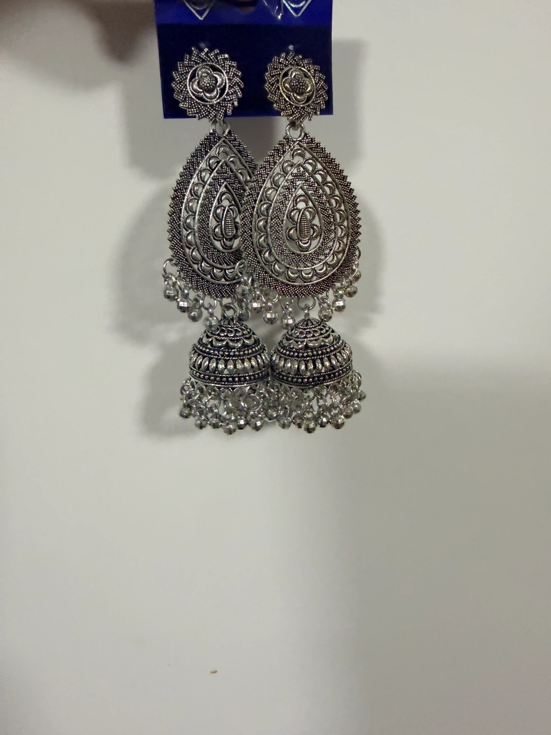 Silver Jhumka Earrings - photo 3