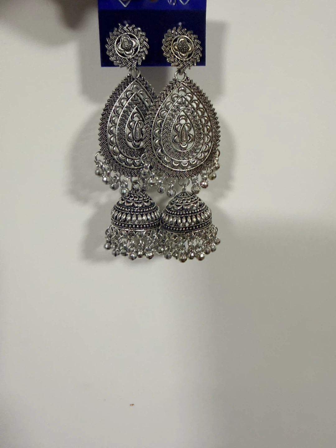 Silver Jhumka Earrings - photo 2