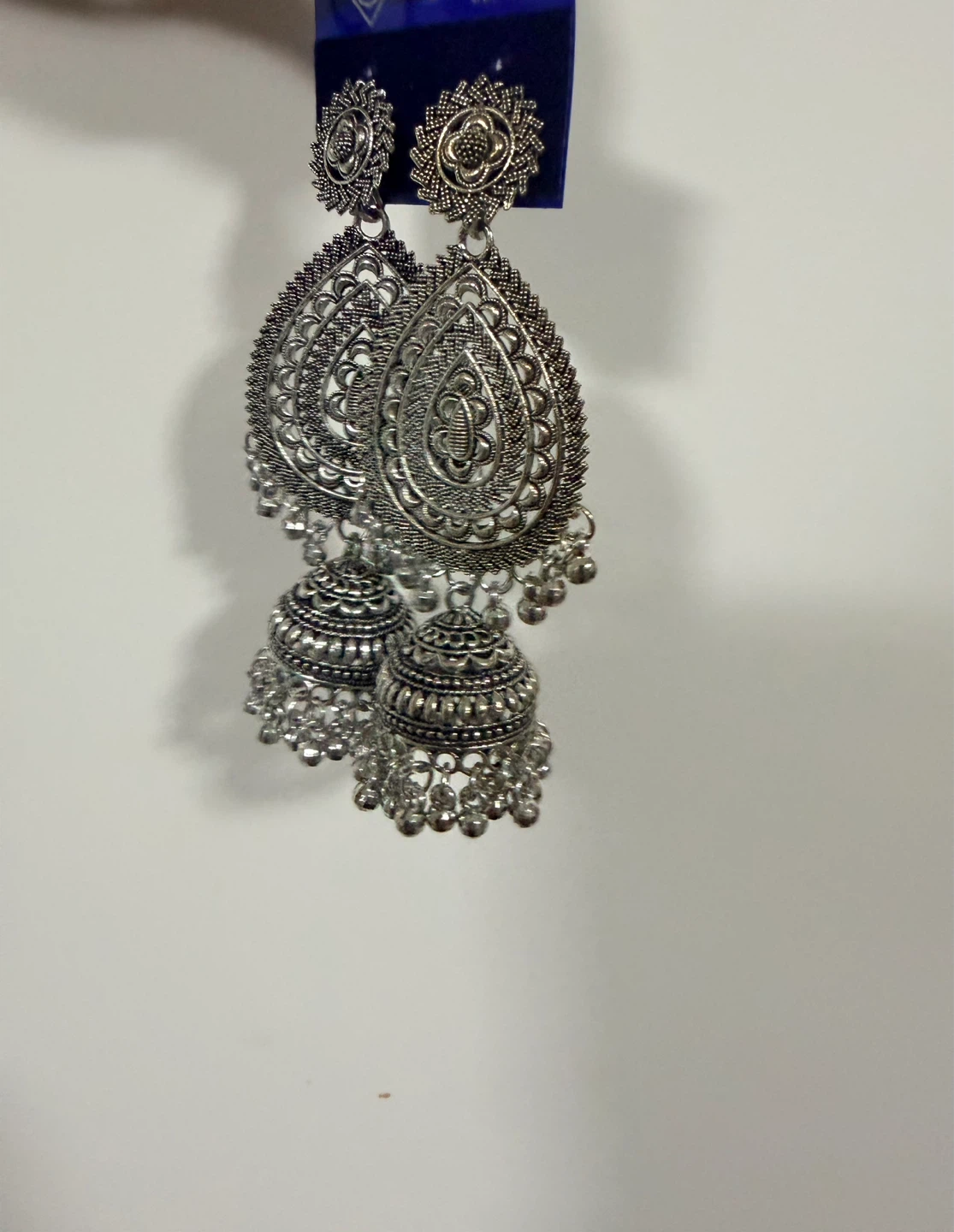 Silver Jhumka Earrings