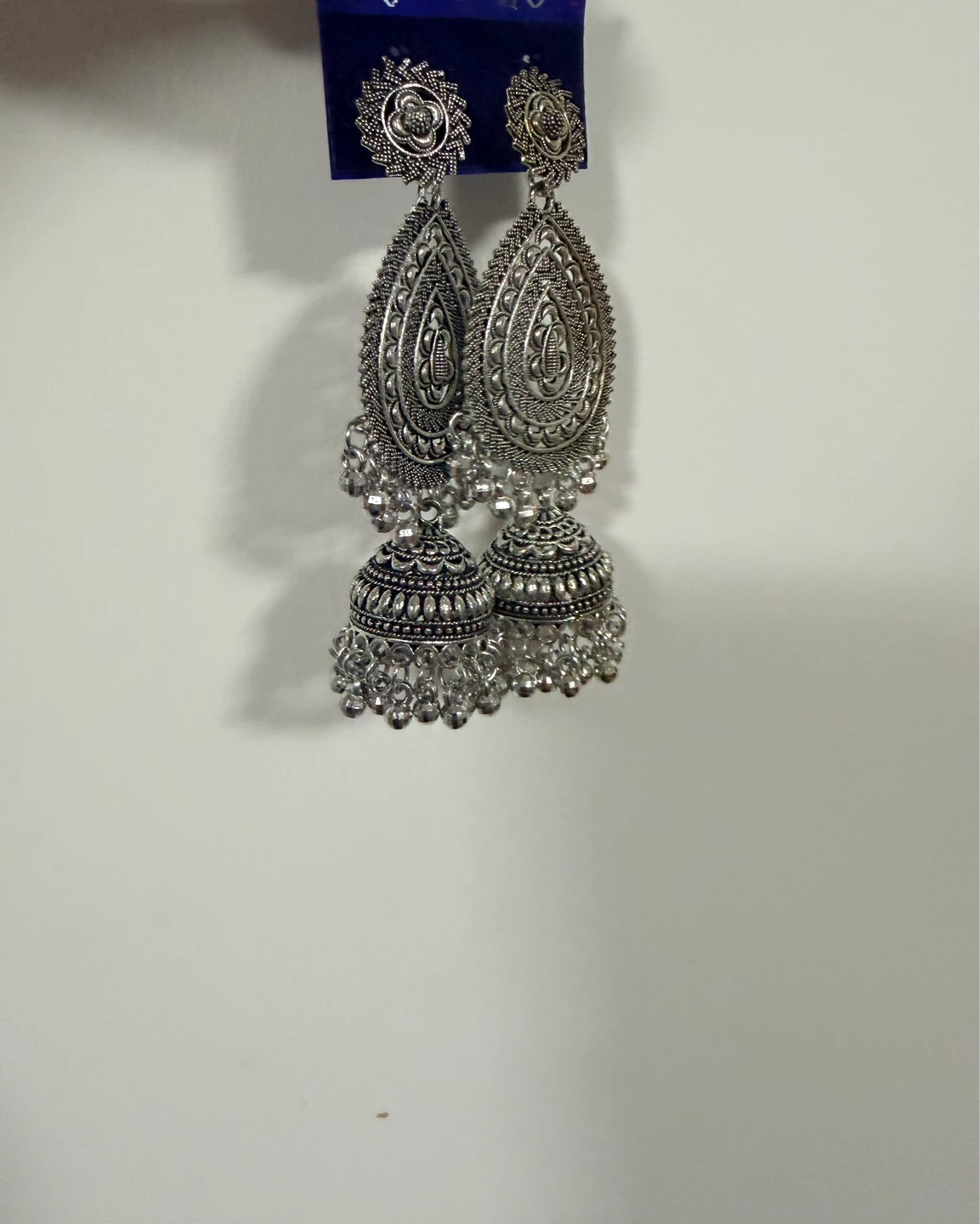 Silver Jhumka Earrings - photo 4