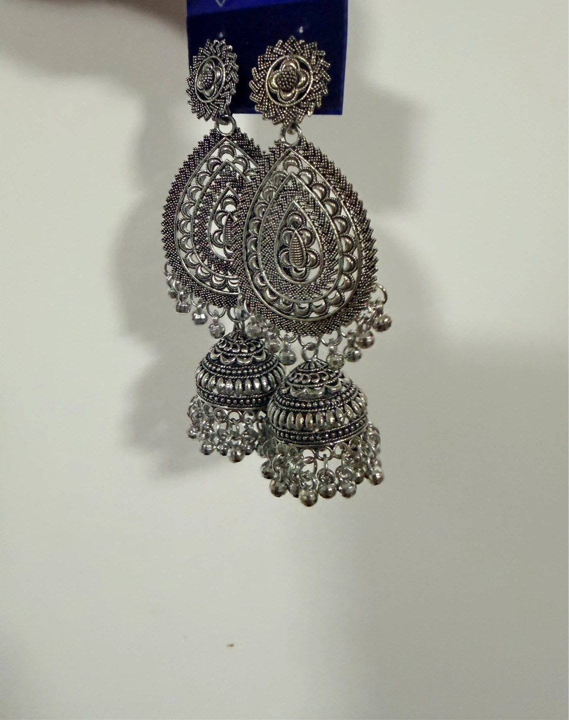 Silver Jhumka Earrings - photo 5