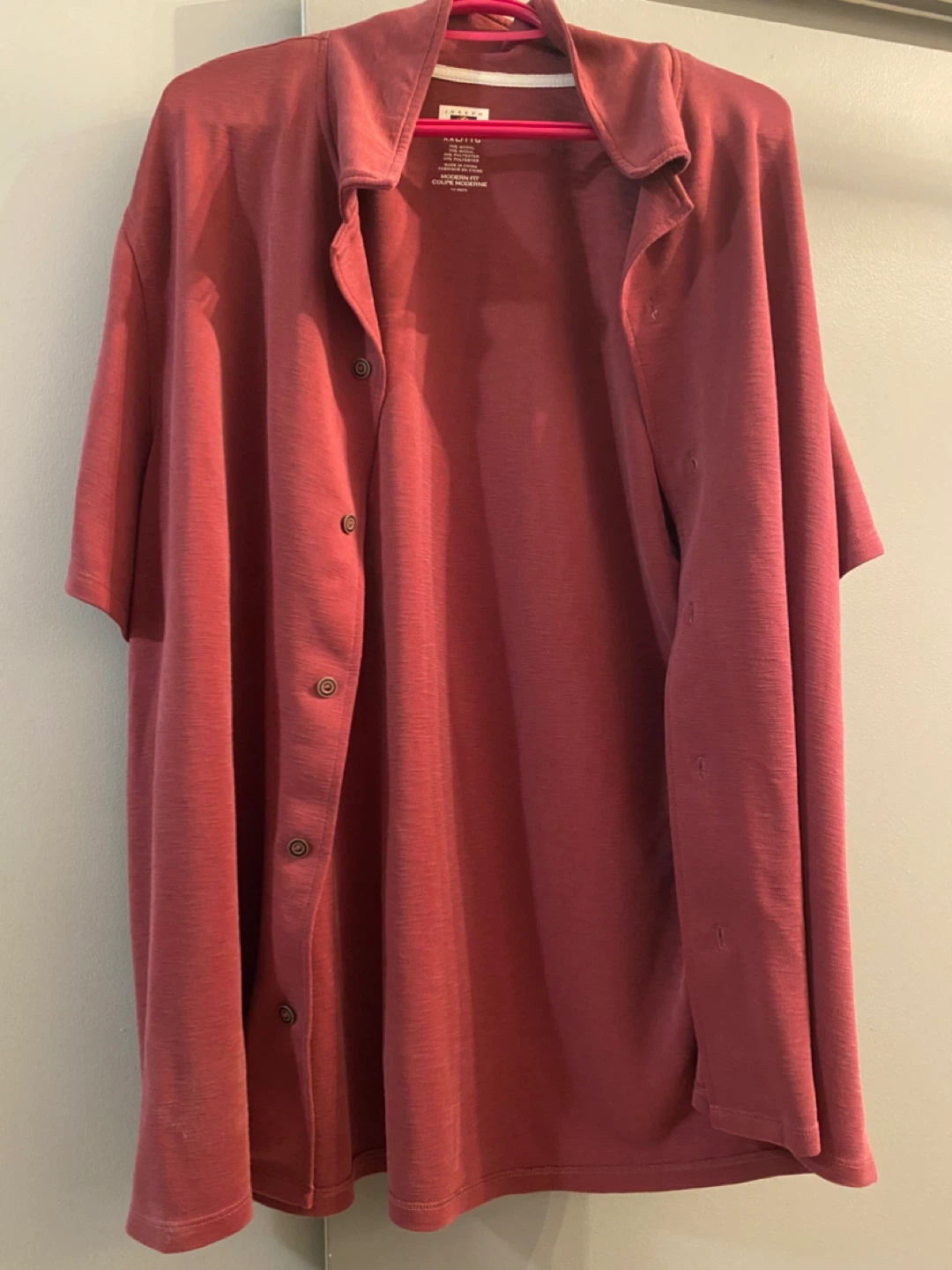 Joseph Abboud XXL Red Short Sleeve Button-Up Shirt