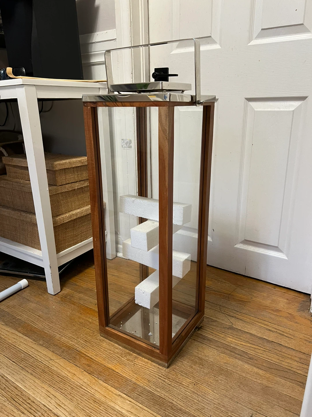 Large Wood and Glass Lantern - photo 2