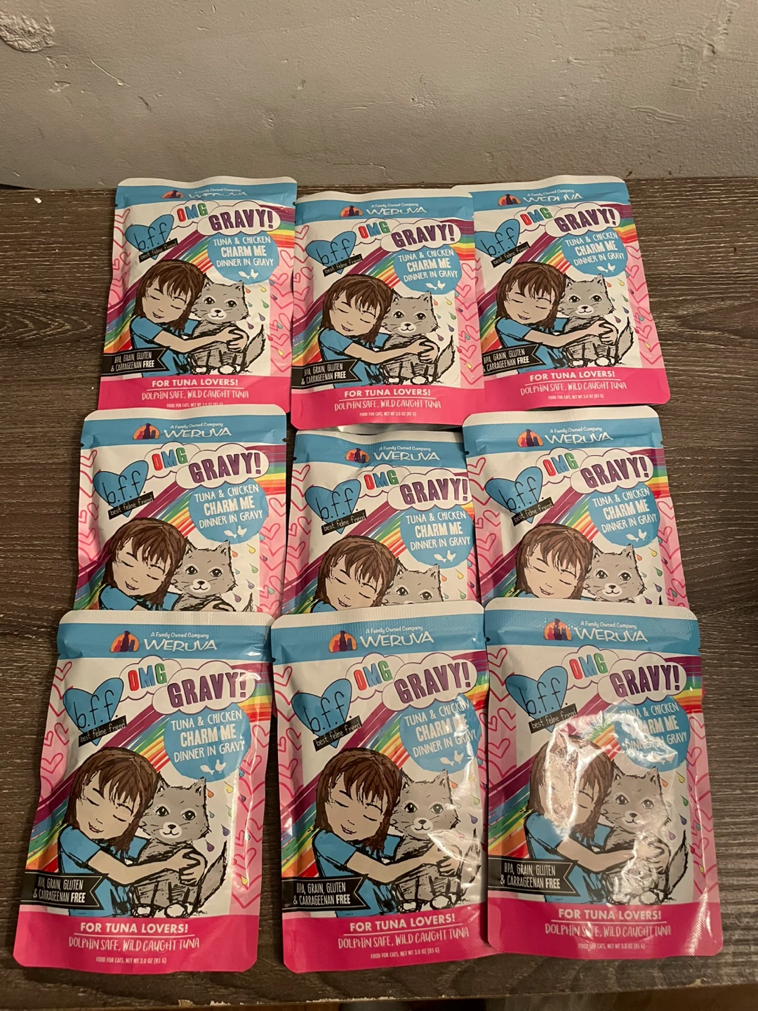 9 Pouches B.F.F Wet Cat Food Lot