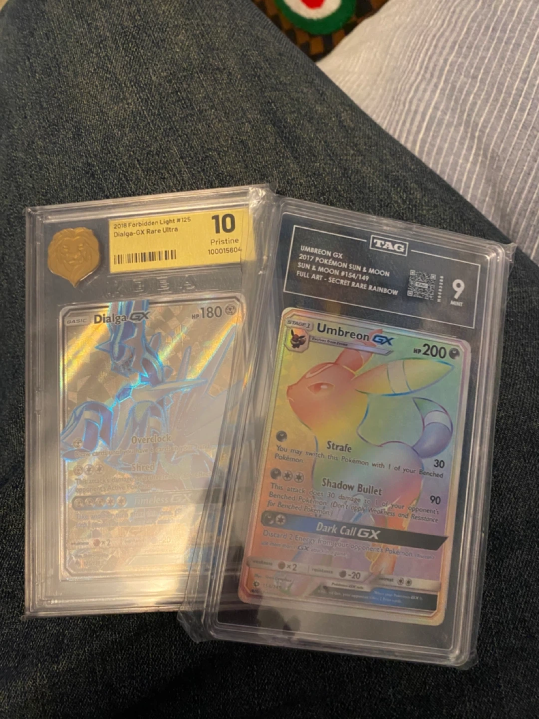 Two graded Pokémon cards