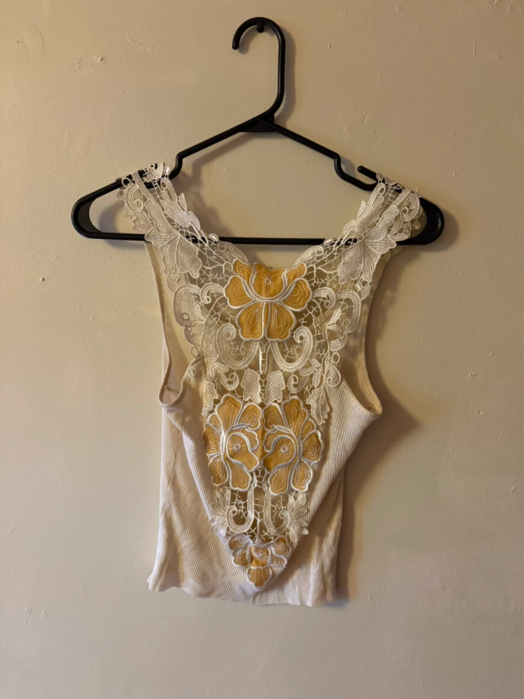Cream Lace Back Tank Top Free People - photo 2