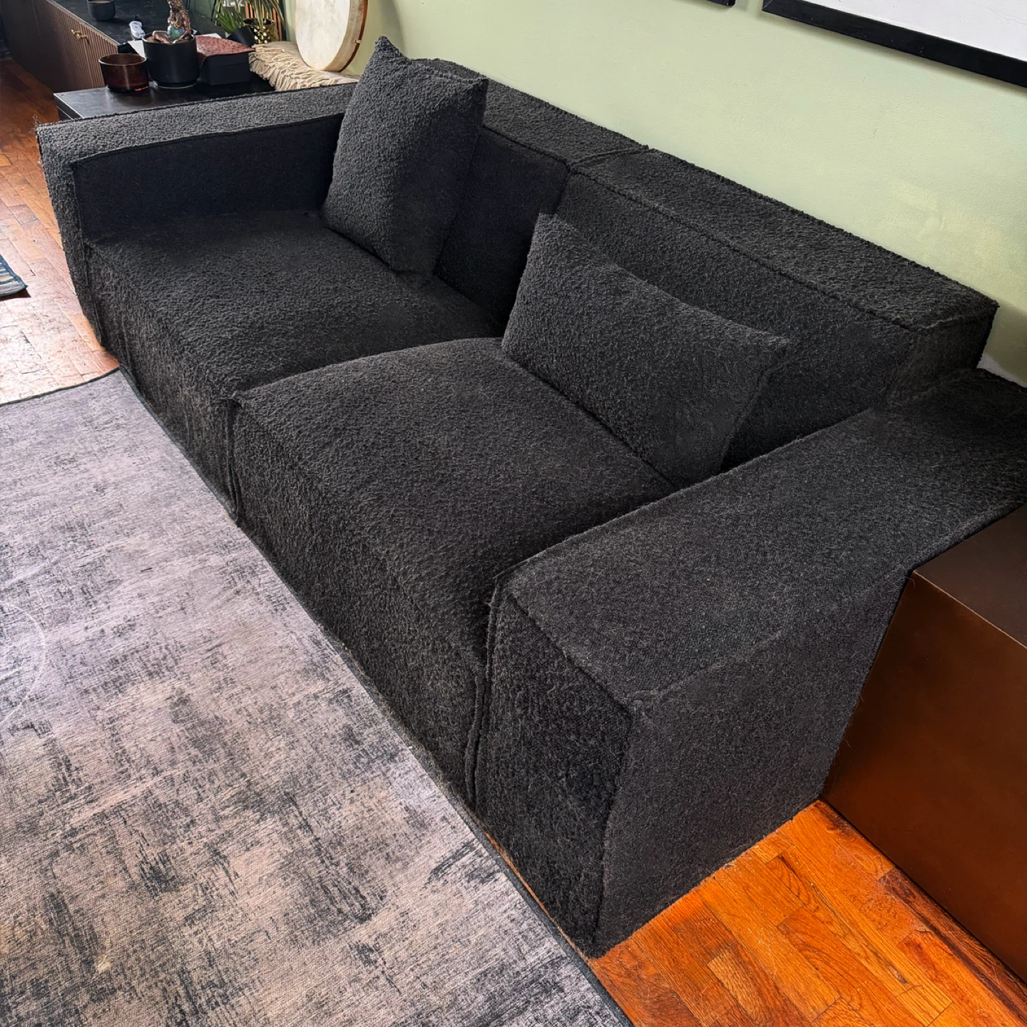 Black Bouclé Sofa