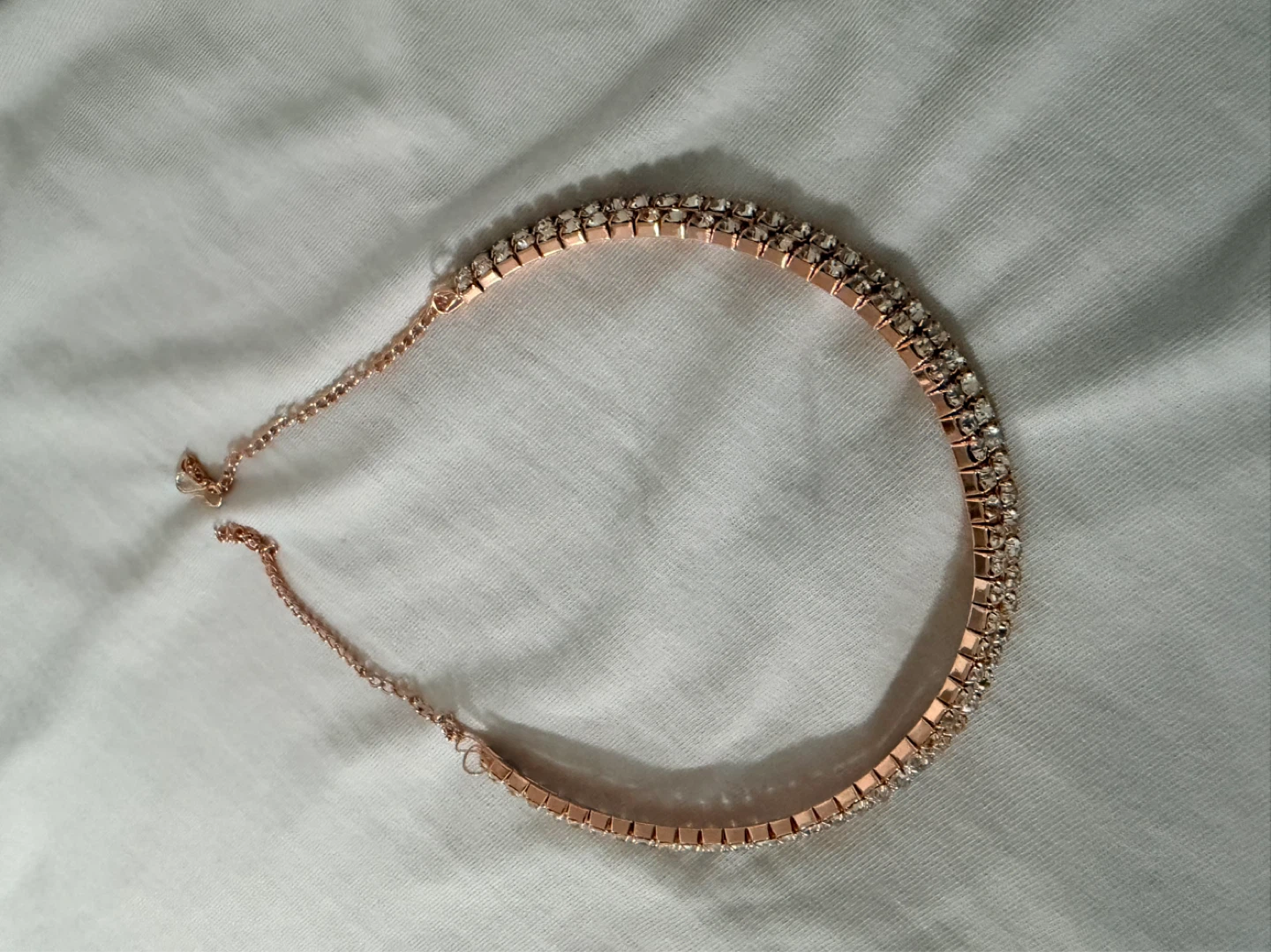 Rose Gold Rhinestone Choker Necklace - photo 3