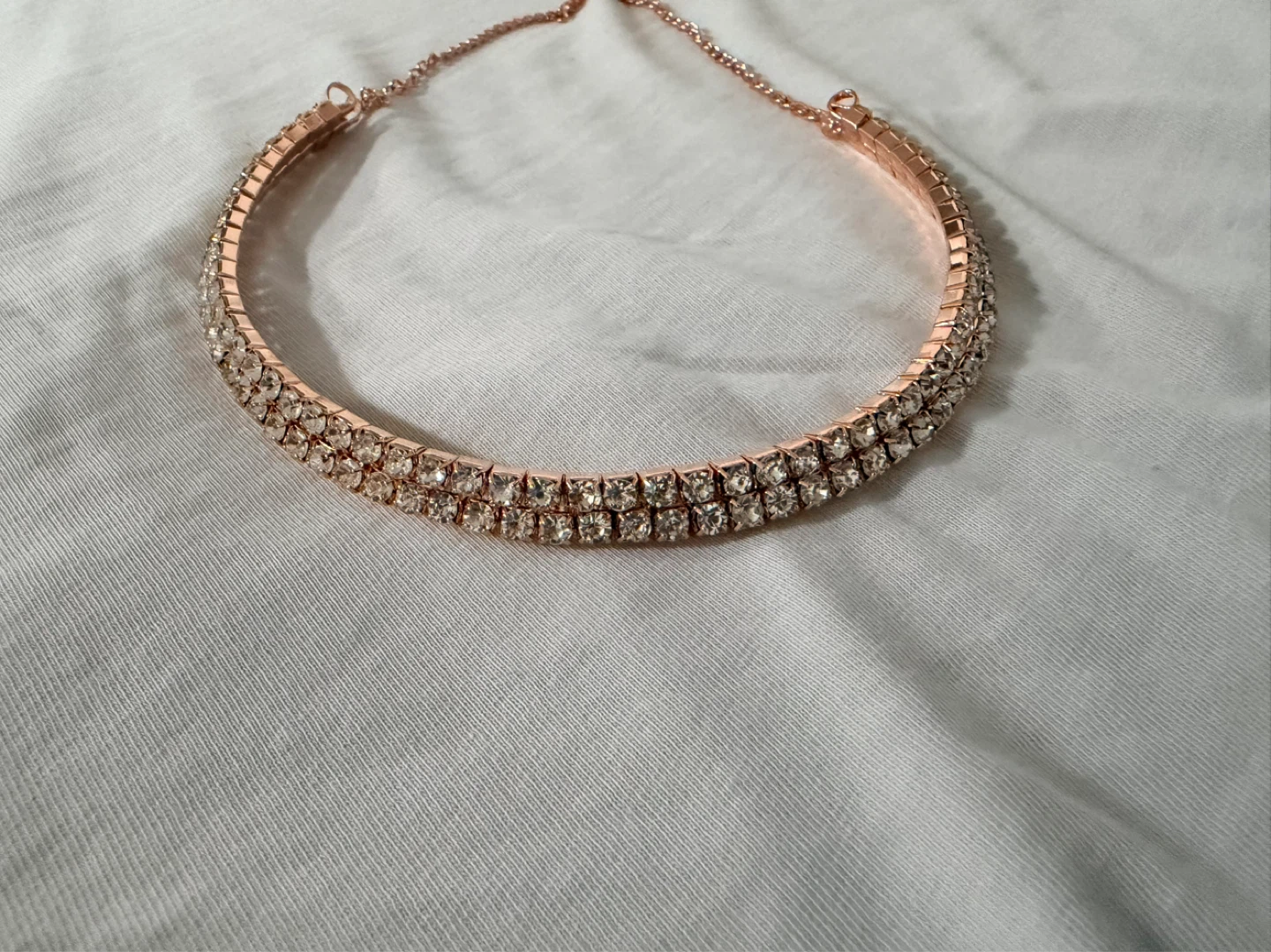 Rose Gold Rhinestone Choker Necklace - photo 2