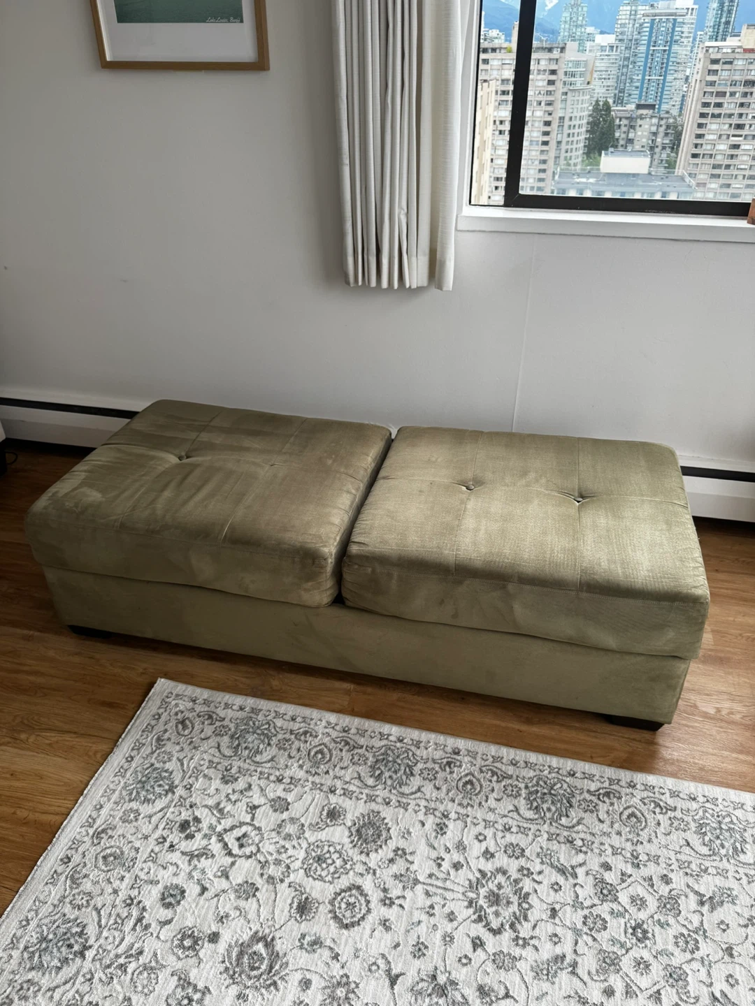 Green ottoman/sofa bed