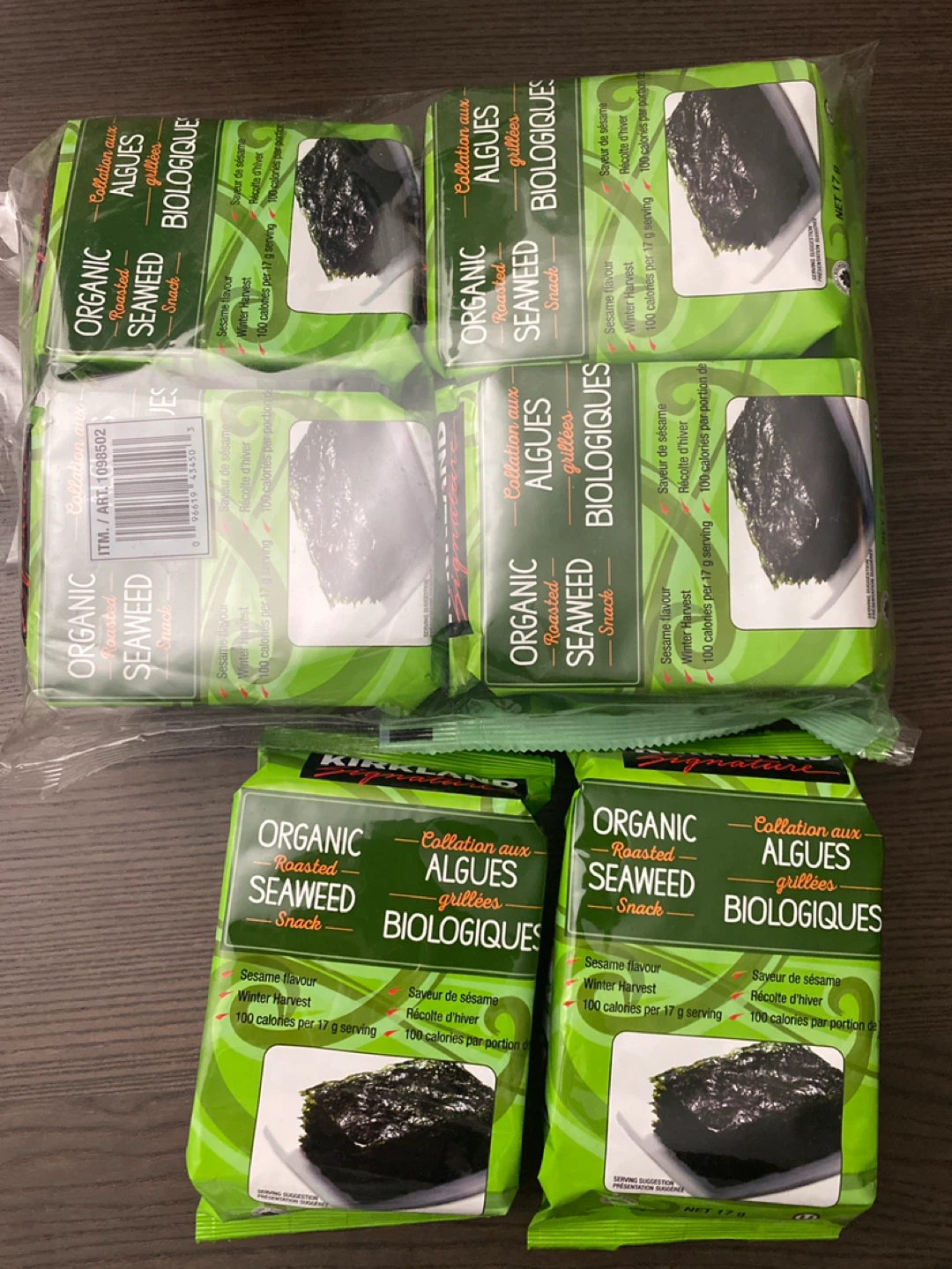 Kirkland Signature Organic Roasted Seaweed Snack (6 Pack)