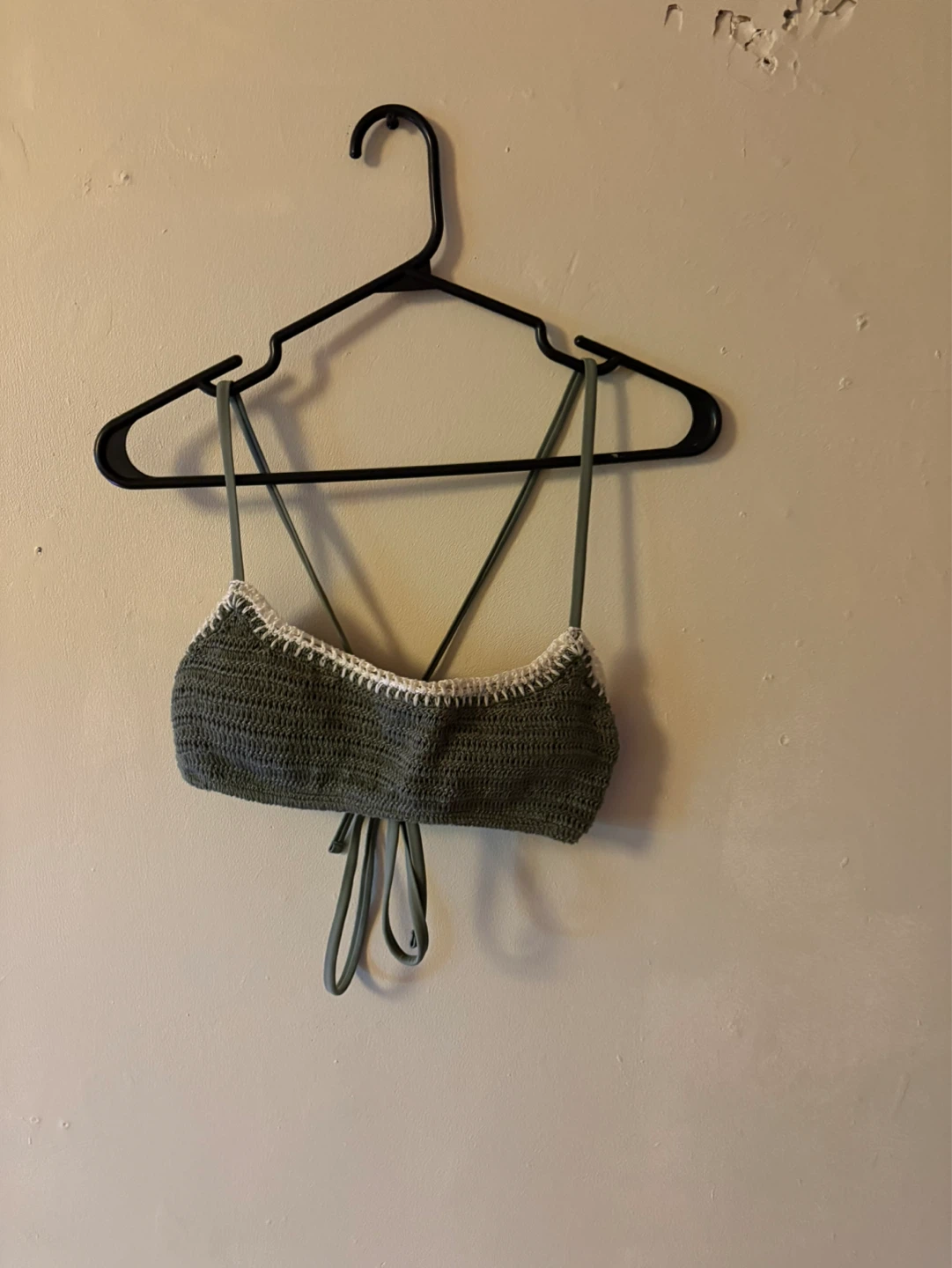 Olive Green Crochet Bikini Top